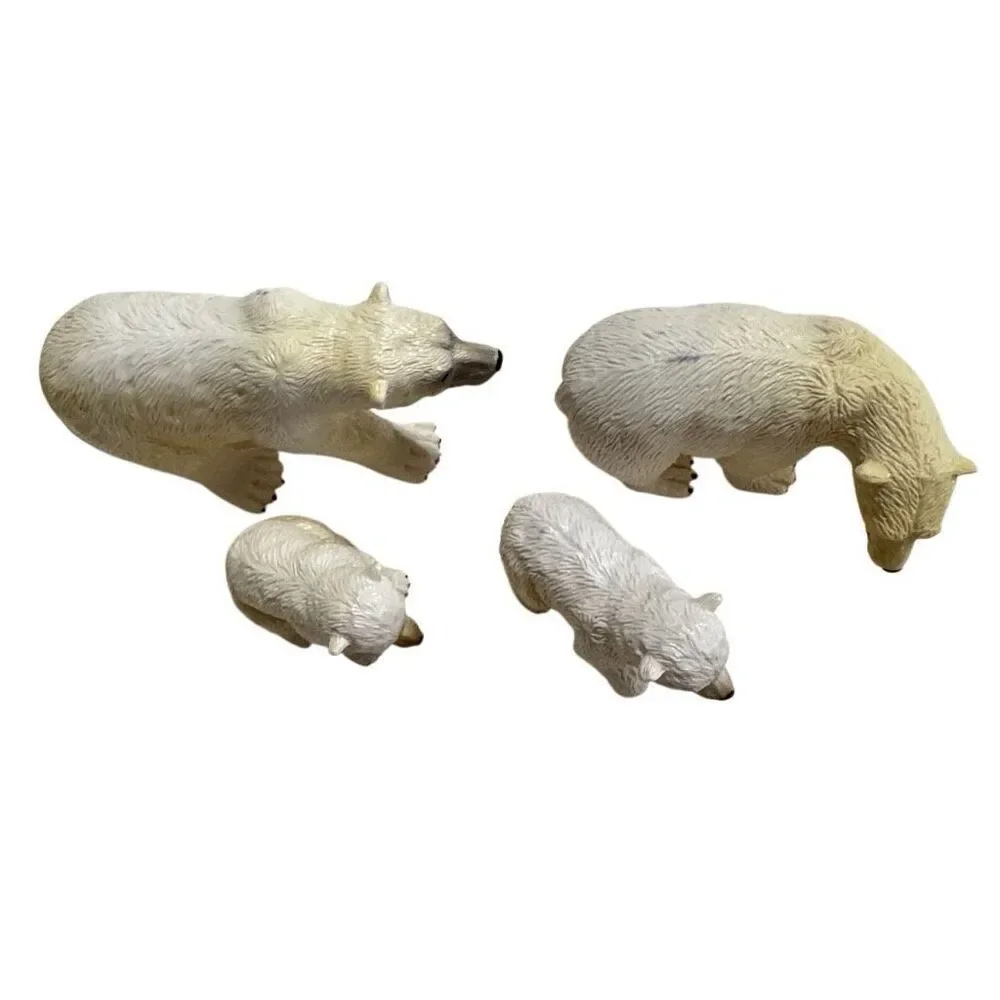 2015 Terra Battat Polar Bear Family Realistic Arctic Animals Set 4 Pcs